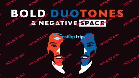 Vector Illustration Bold Duo Tones Negative Space