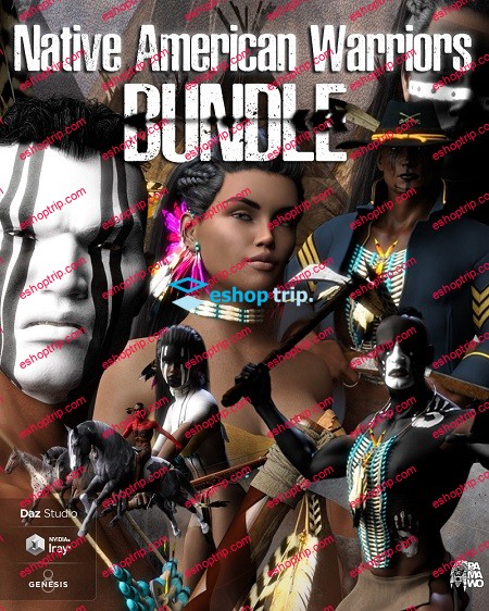 Daz3D Native American Warrior Bundle Pamawo