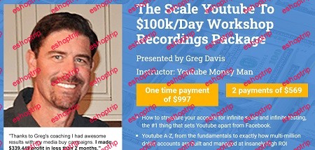 Greg Davis The Scale Youtube To 100k Day Workshop Recordings