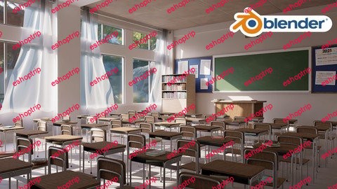 3D Classroom Environment Creation in Blender