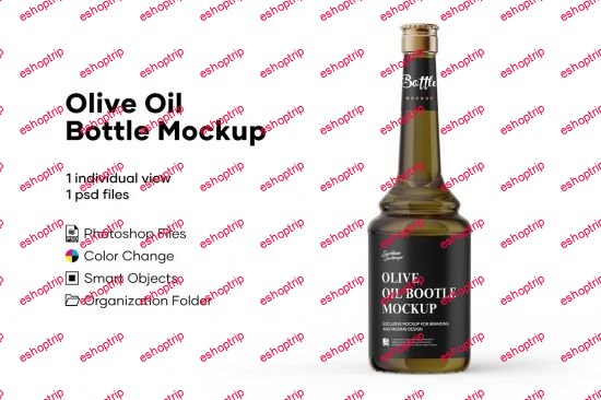 CreativeMarket Olive Oil Bottle Mockup 5386537