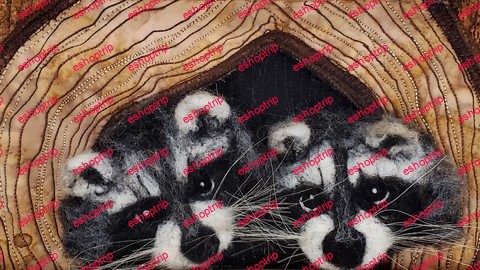 Double Trouble Mixed Media Raccoons