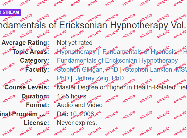 Milton H. Erickson Fundamentals of Ericksonian Hypnotherapy Vol. III