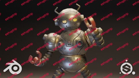 Retro Robot 3D Game Art From Concept To Render