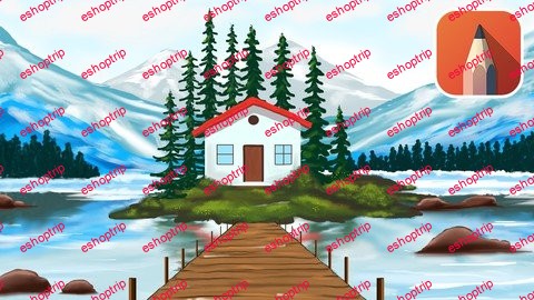 Learn Lake House Digital Painting Using Autodesk Sketchbook