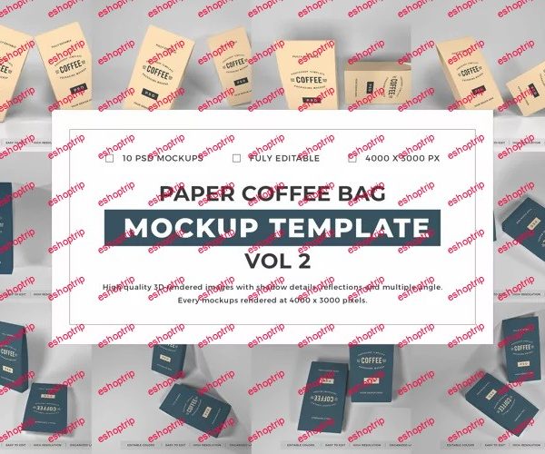 Paper Coffee Bag Mockup Template Bundle Vol 2 1076796