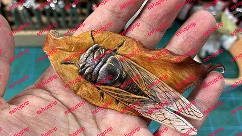 Leather Carving Leaves And Cicadas