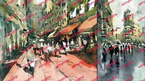 Loose Watercolor Painting Streetscapes