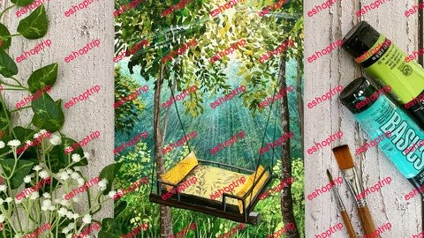 Swing Bed In Bali Acrylic Painting For Beginners