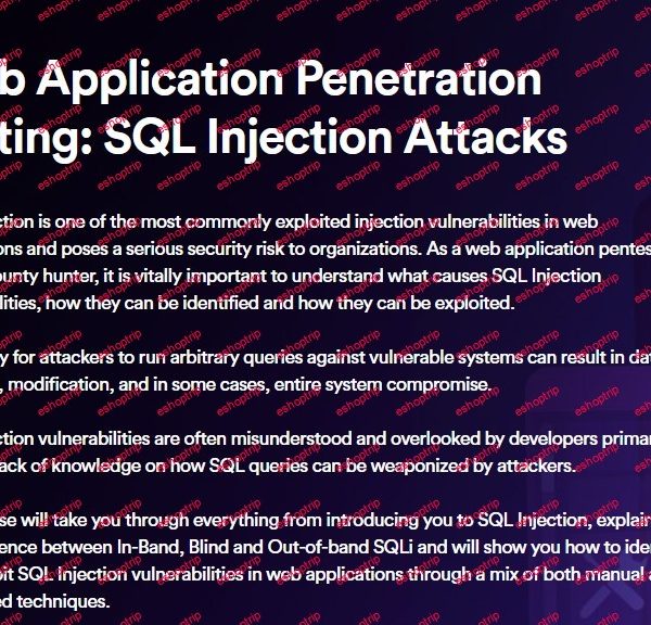 INE Web Application Penetration Testing SQL Injection Attacks