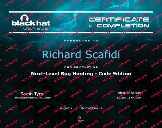 BlackHat Next Level Bug Hunting Code Edition