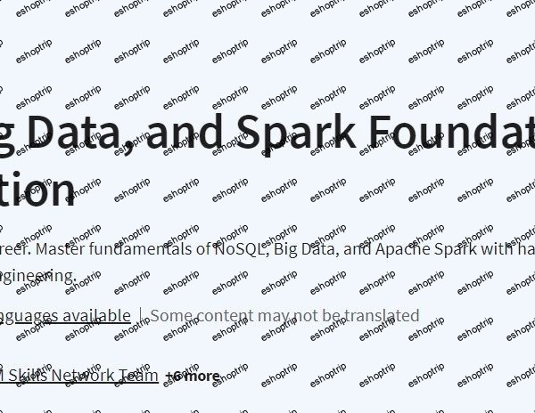 Coursera NoSQL, Big Data, and Spark Foundations Specialization