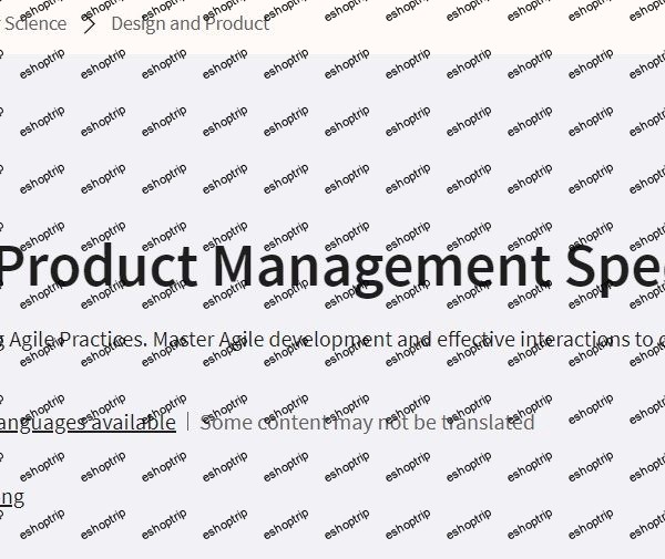 Coursera Software Product Management Specialization