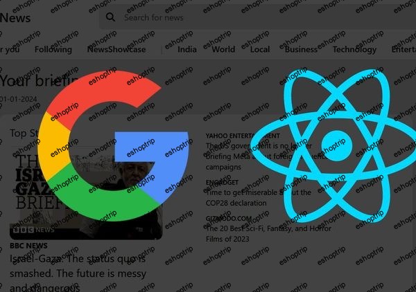 React The Complete Guide Google News website clone