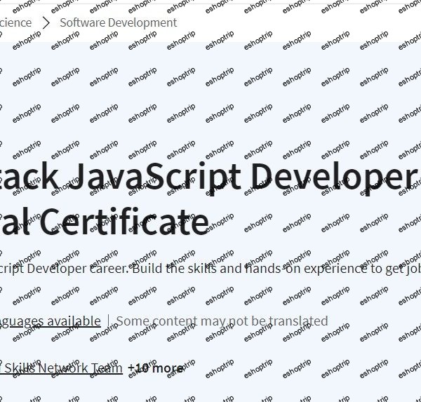 Coursera IBM Full Stack JavaScript Developer Professional Certificate