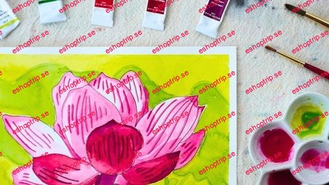 Learn To Paint Watercolor Flowers Lotus #2