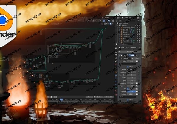 Blender Geometry Node Fire Animation