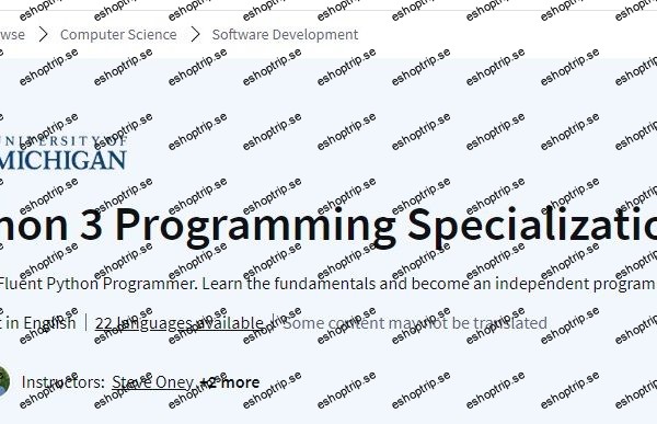 Coursera Python 3 Programming Specialization