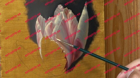 Flower Realistic Oil Painting Tutorial (One Layer Method)