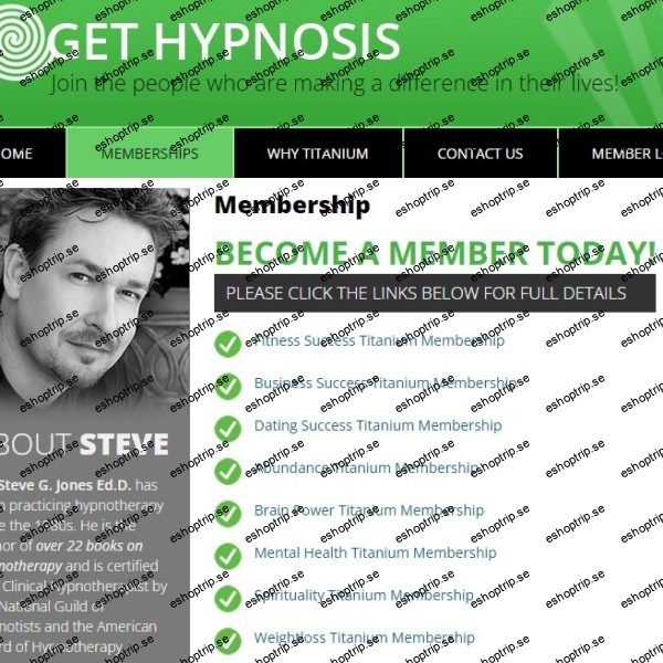 Steve G Jones Titanium Membership Self Hypnosis Sessions 12 Months