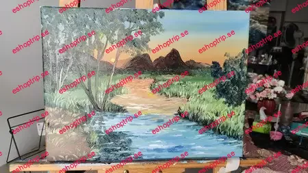 Serenity At Sunset The Calm River In Oil Painting