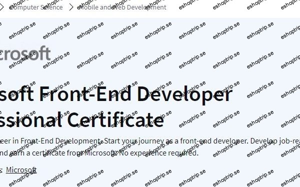 Coursera Microsoft Front End Developer Professional Certificate