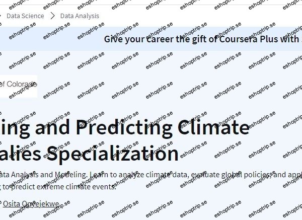 Coursera Modeling and Predicting Climate Anomalies Specialization