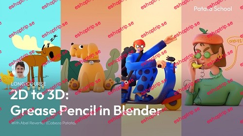 Patata School 2D to 3D Grease Pencil in Blender